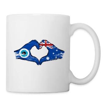 Australien Nazar Flagge Hände Herzform used - Tasse - Weiß - Rechts