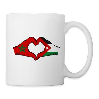 Marokko Jordanien Flagge Hände Herzform - Tasse - Weiß - Rechts