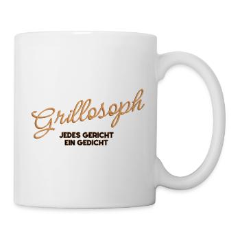 Grillosoph – Jedes Gericht ein Gedicht - Tasse - Weiß - Rechts