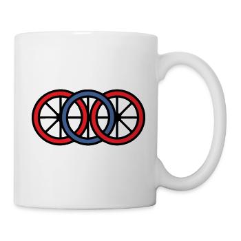 Fahrrad Laufraeder Ringe Logo - Tasse - Weiß - Rechts
