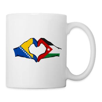 Bosnien Jordanien Flagge Hände Herzform - Tasse - Weiß - Rechts