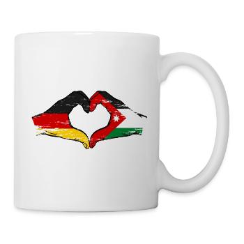 Deutschland Jordanien Flagge Hände Herzform  - Tasse - Weiß - Rechts