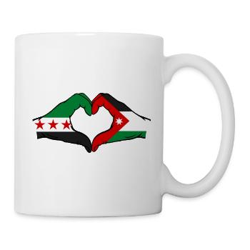 Syrien Jordanien Flagge Hände Herzform - Tasse - Weiß - Rechts
