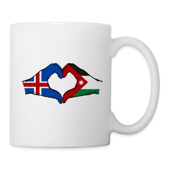 Island Jordanien Flagge Hände Herzform - Tasse - Weiß - Rechts
