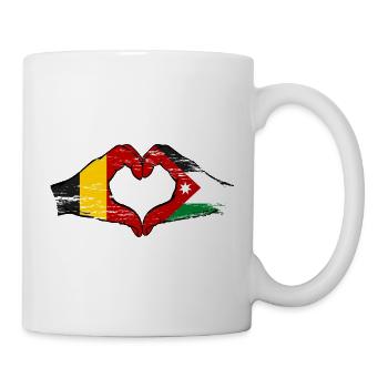 Belgien Jordanien Flagge Hände Herzforn used - Tasse - Weiß - Rechts