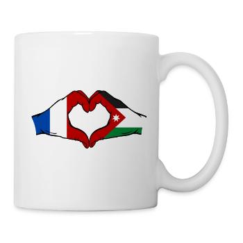 Frankreich Jordanien Flagge Hände Herzforn - Tasse - Weiß - Rechts