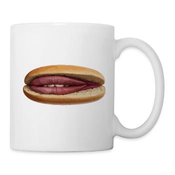 Lip Hot Dog Surrealismus - Tasse - Weiß - Rechts