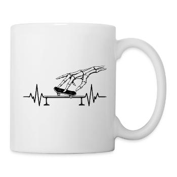  Herzschlag Fingerboard Fingerboarding Skateboard - Tasse - Weiß - Rechts