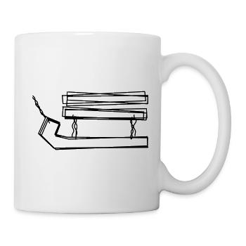 Schlitten handgezeichnet - Tasse - Weiß - Rechts