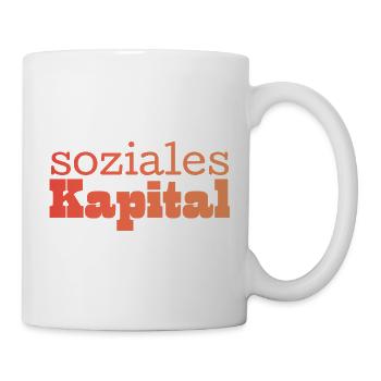 Soziales Kapital orange - Tasse - Weiß - Rechts