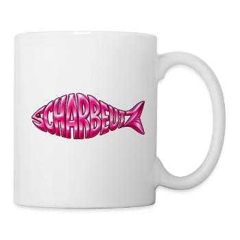 Scharbeutz Fischschrift Pink - Tasse - Weiß - Rechts