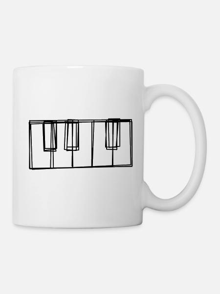Klaviertasten handgezeichnet - Tasse - Weiß
