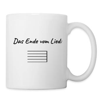 DAS ENDE VOM LIED NOTENLINIEN WORTWITZ FÜR MUSIKER - Tasse - Weiß - Rechts