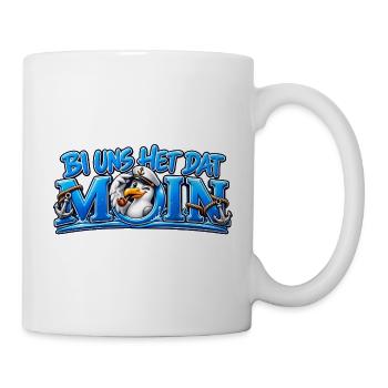 Bi uns het dat Moin - Möwe sagt Moin - Tasse - Weiß - Rechts
