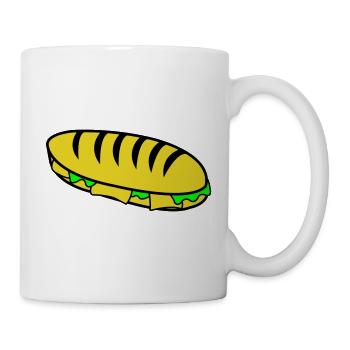 Baguette Hotdog Illustration - Tasse - Weiß - Rechts
