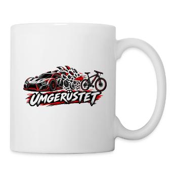 Vom Auto Aufs Fahrrad  - Tasse - Weiß - Rechts