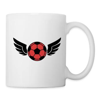 Fussball Fluegel Wappen Grafik - Tasse - Weiß - Rechts