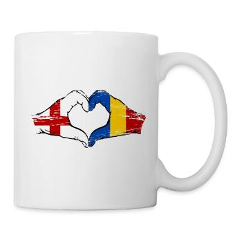England Rumänien Flagge Hände Herzform used - Tasse - Weiß - Rechts