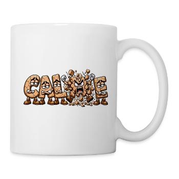 Ruhige, lustige Buchstaben. - Tasse - Weiß - Rechts