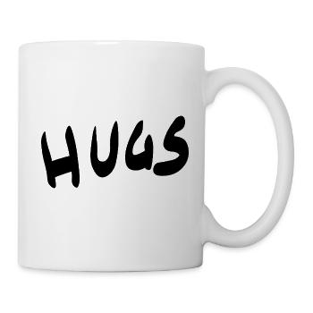 HUGS Brush Schrift – Herzliche Grüße - Tasse - Weiß - Rechts