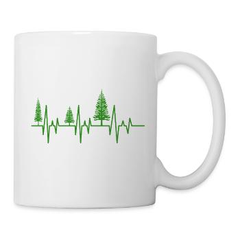 Bäume Herzschlag Wald EKG - Tasse - Weiß - Rechts