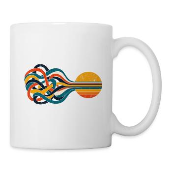 Streams to Sun – Retro-Sonne & verschlungene Linie - Tasse - Weiß - Rechts