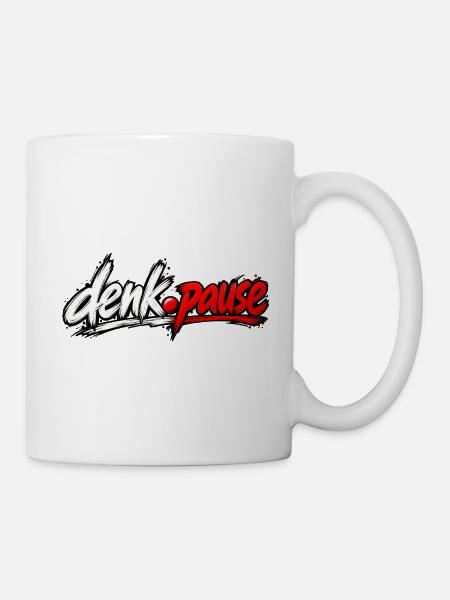 Denkpause Neon Schriftzug - Tasse - Weiß