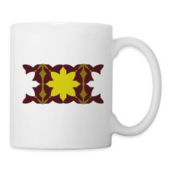 Kaleidoskop Gelb-Maron Muster - Tasse - Weiß - Rechts