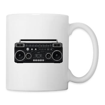 80s Boombox - Tasse - Weiß - Rechts