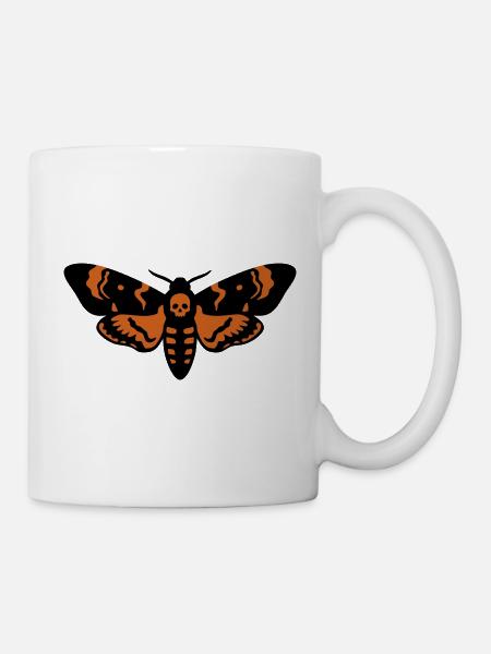 Totenkopfschwaermer Motte Logo - Tasse - Weiß
