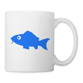 Blauer Fisch Silhouette - Tasse - Weiß - Rechts