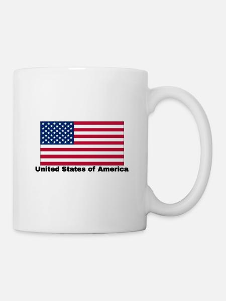 USA Fahne - Tasse - Weiß