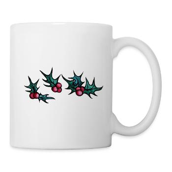 Stechpalmen-Nachtfallmuster - Tasse - Weiß - Rechts
