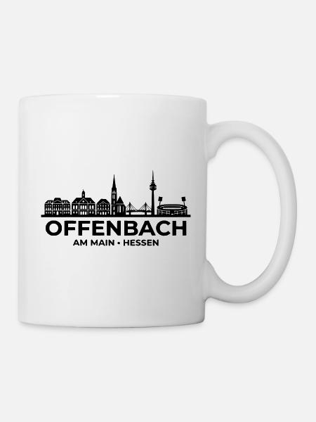 Offenbach Skyline Blocksilhouette Hessen - Tasse - Weiß