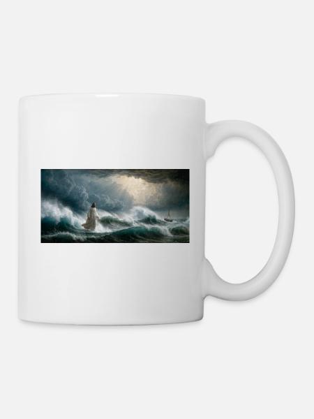 Jesus auf den Wellen - Tasse - Weiß