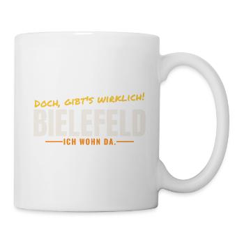 Bielefeld – Doch, gibt's wirklich! Ich wohn da. - Tasse - Weiß - Rechts