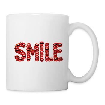 Lächelnde Mund-Briefe - Tasse - Weiß - Rechts