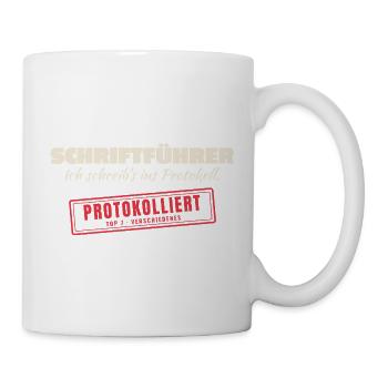 Protokollwitz Schriftführer - Tasse - Weiß - Rechts