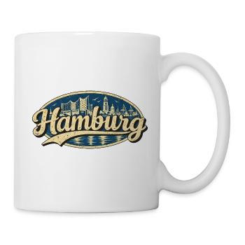Hamburg Vintage Stadtmotiv - Tasse - Weiß - Rechts