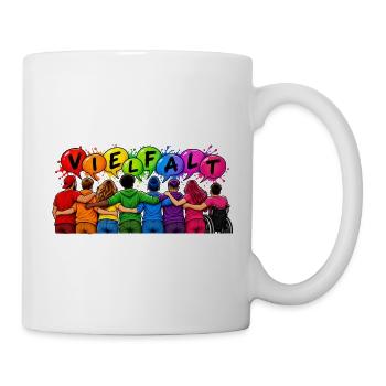 Vielfalt verbindet – Gemeinsam sind wir bunt - Tasse - Weiß - Rechts
