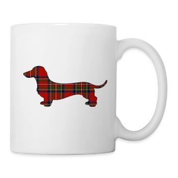 Tartan-Wursthund | Pyrenäenlinien-Labor - Tasse - Weiß - Rechts