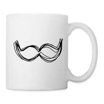 Schnurrbart handgezeichnet - Tasse - Weiß - Rechts