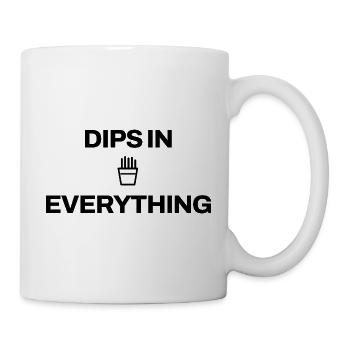 Pommes Snack Kartoffel Lustig Imbiss Pommes Frites - Tasse - Weiß - Rechts