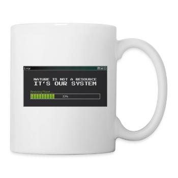Nature Is Our System - Eco Pixel Art - Tasse - Weiß - Rechts