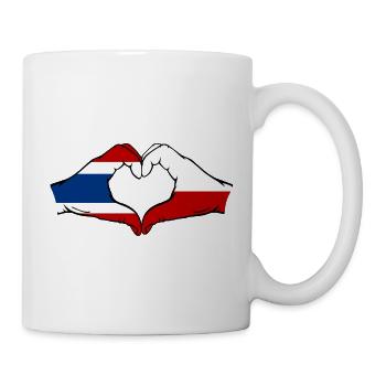 Thailand Polen Flagge Hände Herzform - Tasse - Weiß - Rechts