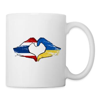 Thailand Ukraine Flagge Hände Herzform used - Tasse - Weiß - Rechts