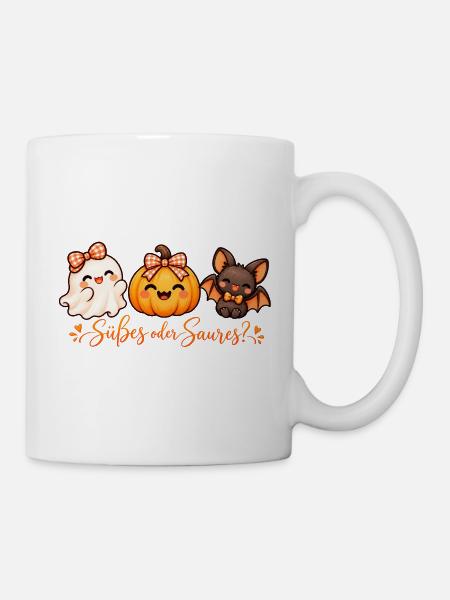 Süßes oder Saures? Halloween - Tasse - Weiß