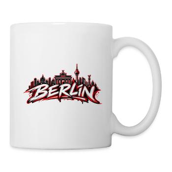 Berlin Graffiti Skyline Schriftzug - Tasse - Weiß - Rechts