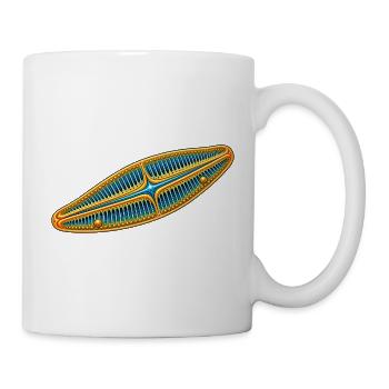 Kieselalge – Goldene Diatomee Mikroskopie - Tasse - Weiß - Rechts