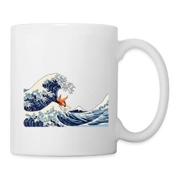 Surfing the great wave - Mug - white - Right